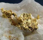 Gold on Calcite, Frenchman's Adit, Placer County, California, USA