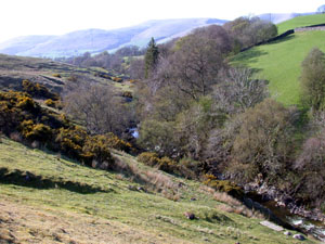 View westwards along the Clough river - site of the Sedgwick Geological Trail